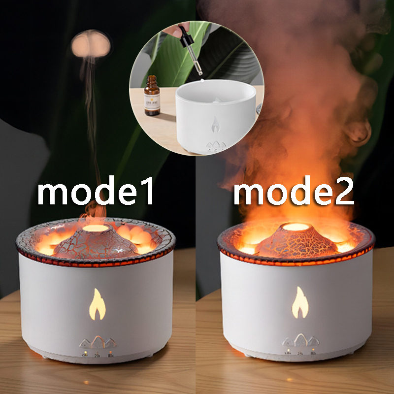 New Creative Ultrasonic Essential Oil Humidifier Volcano Aromatherapy Machine Spray Jellyfish Air Flame Humidifier Diffuser - Image 10
